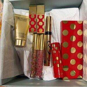 Estee Lauder Red and Gold Lip Gloss Set